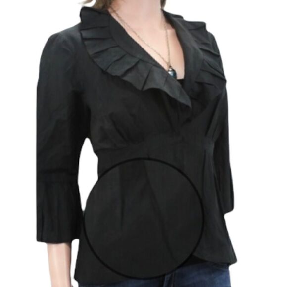 CAbi #693Cosette Ruffle Collar Shimmer Jacket Size 12 - Picture 1 of 9
